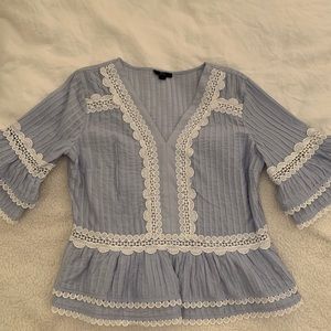 Lace-Trimmed J Crew Top